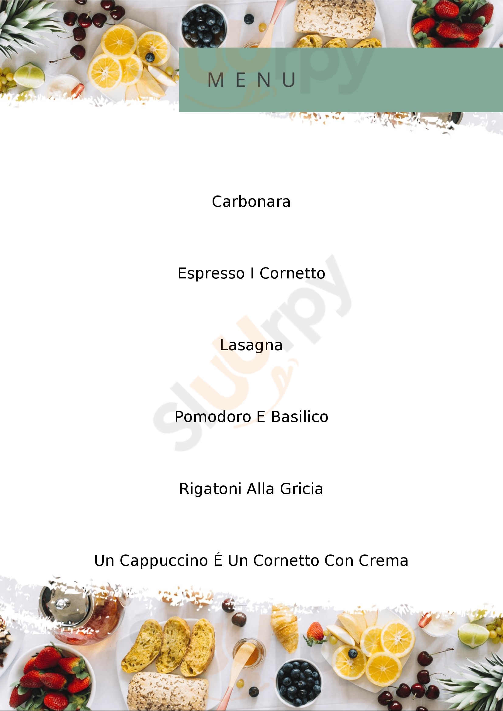 Caffetteria Genova Illy Roma menù 1 pagina