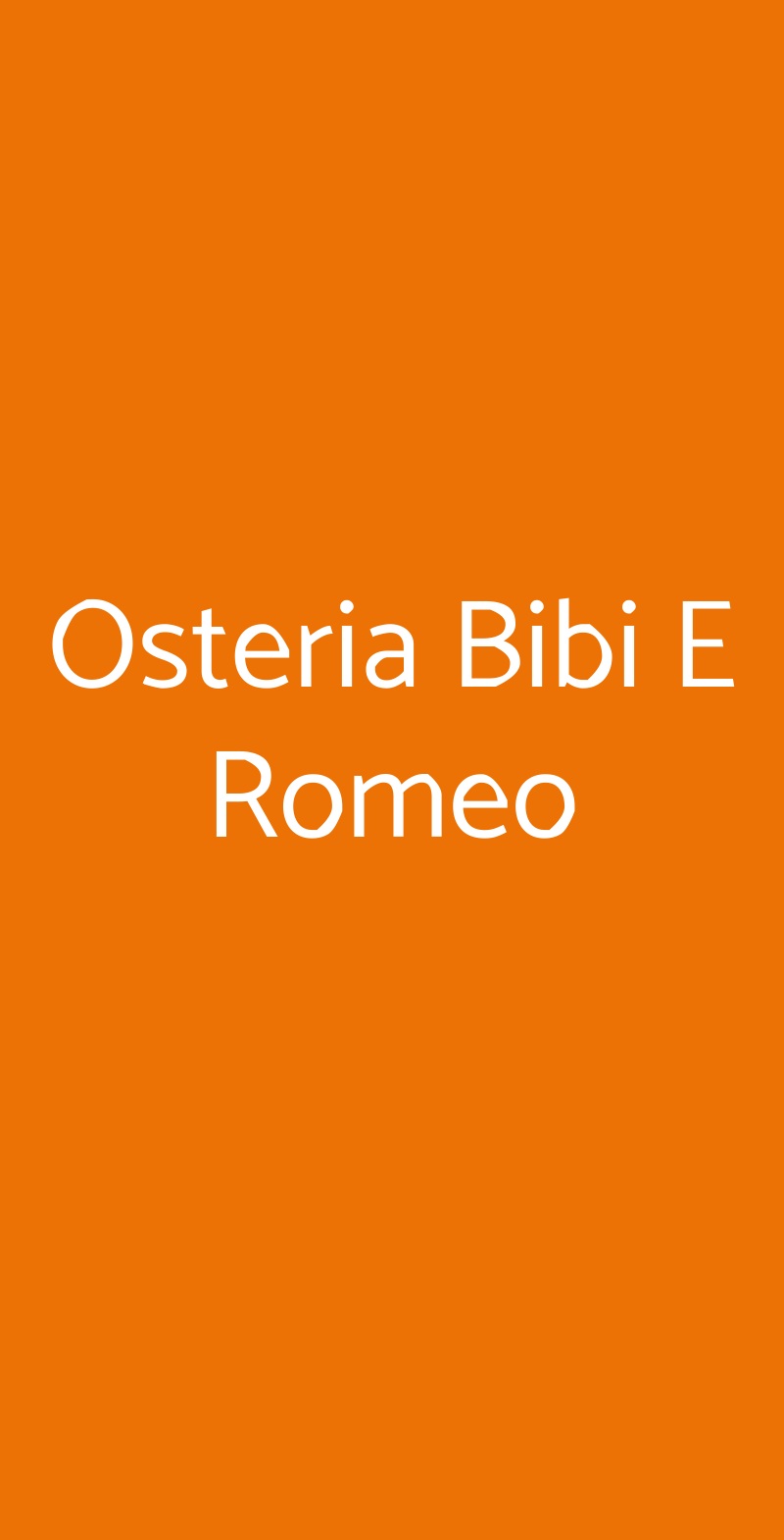 Osteria Bibi E Romeo Roma menù 1 pagina