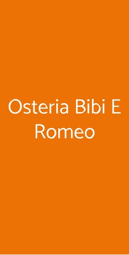 Osteria Bibi E Romeo, Roma
