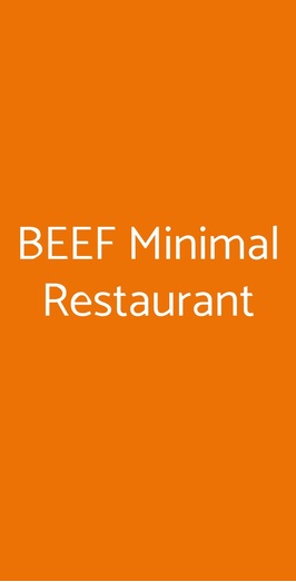 Beef Minimal Restaurant, Fiano Romano