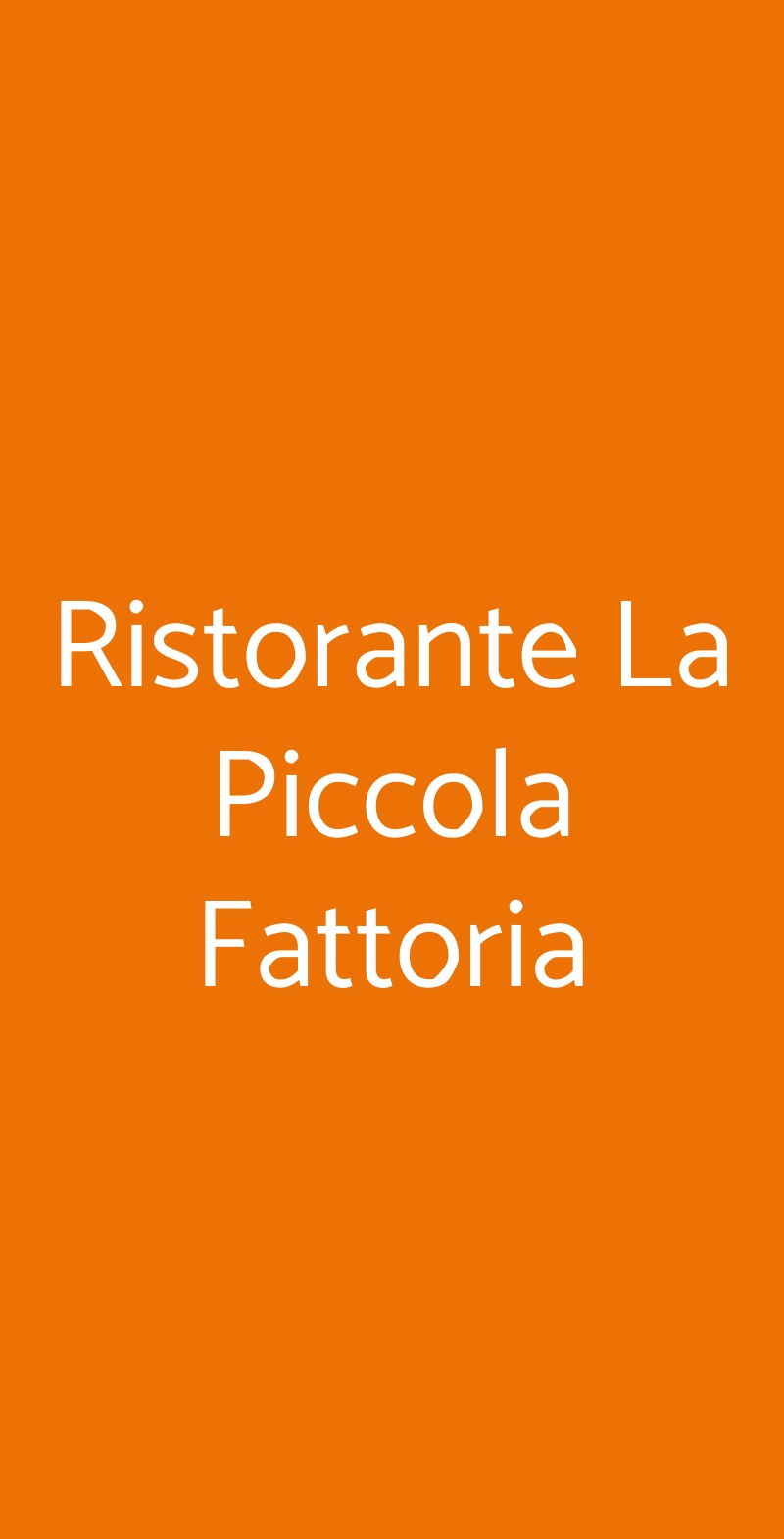 Ristorante La Piccola Fattoria Guidonia Montecelio menù 1 pagina