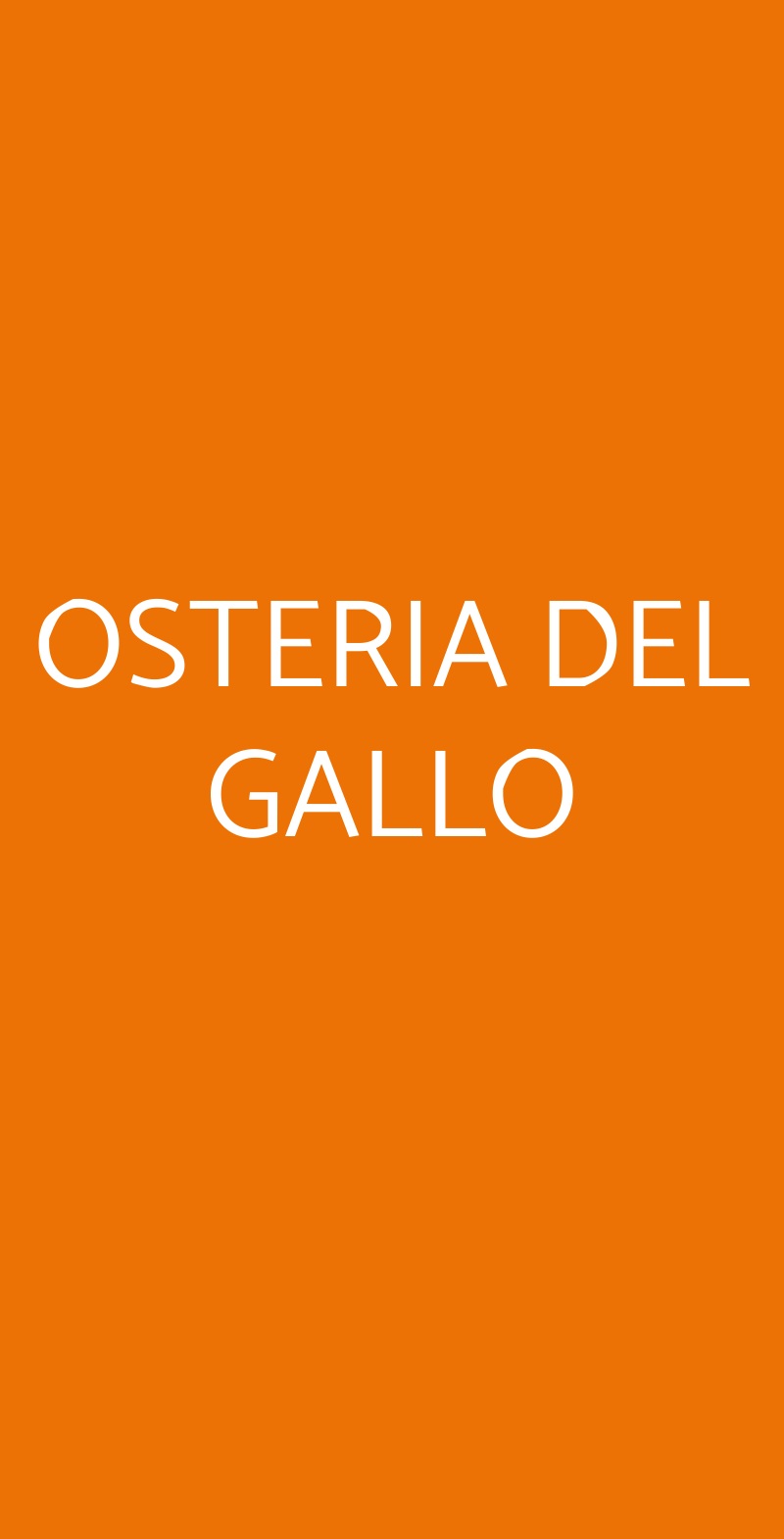 OSTERIA DEL GALLO Roma menù 1 pagina