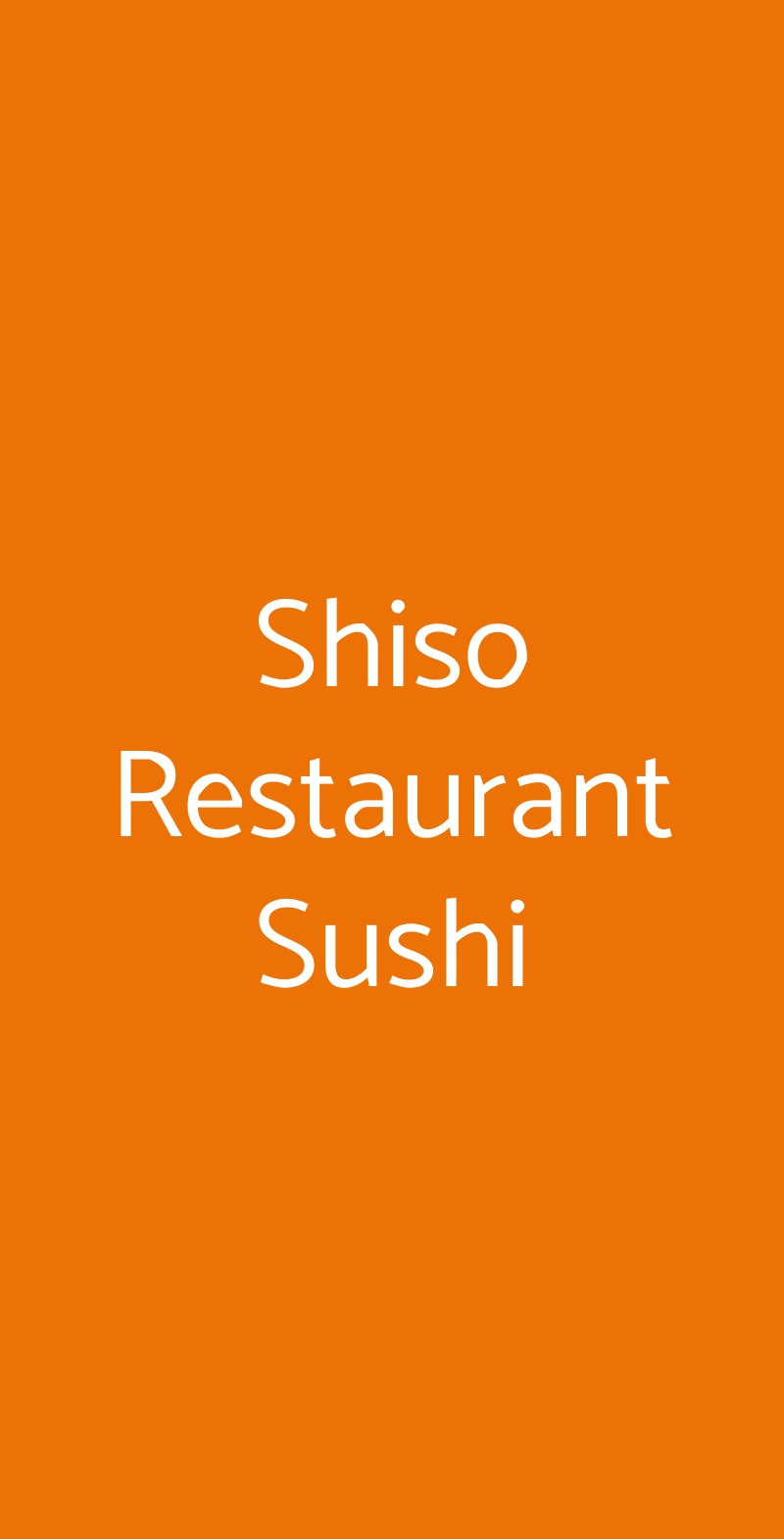 Shiso Restaurant Sushi Roma menù 1 pagina