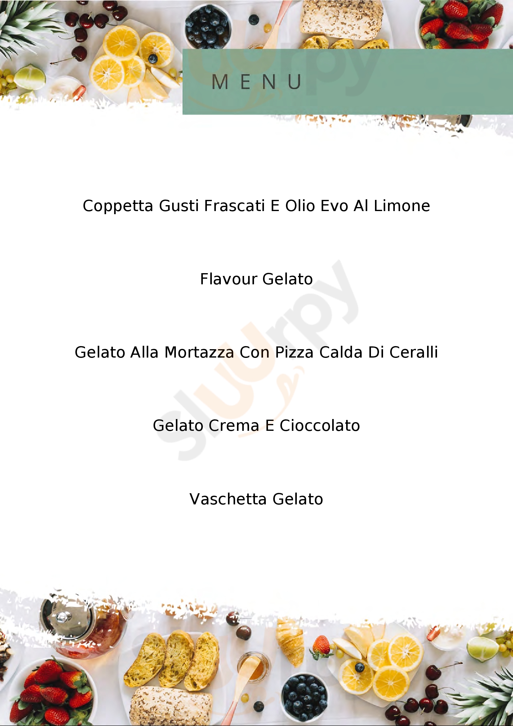 Gelateria Greed Frascati menù 1 pagina