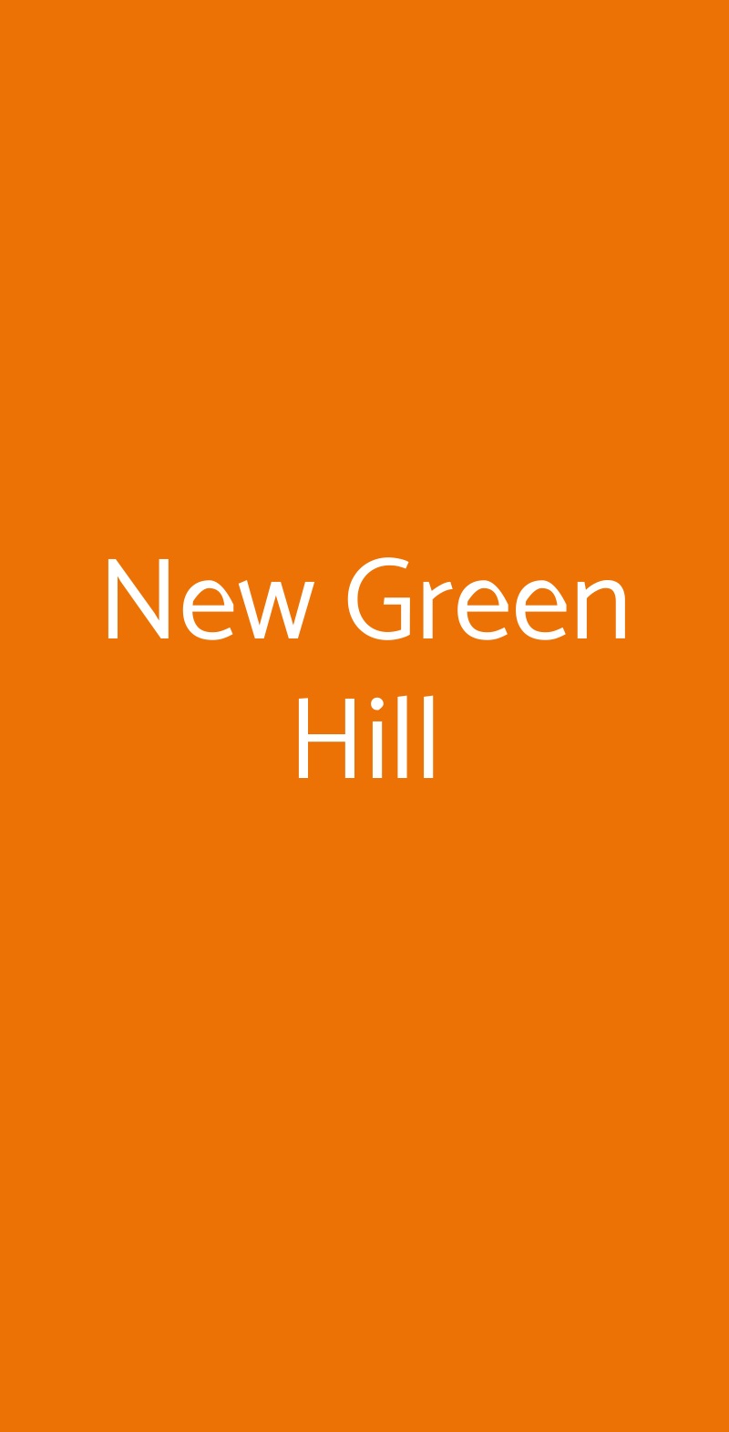 New Green Hill Roma menù 1 pagina