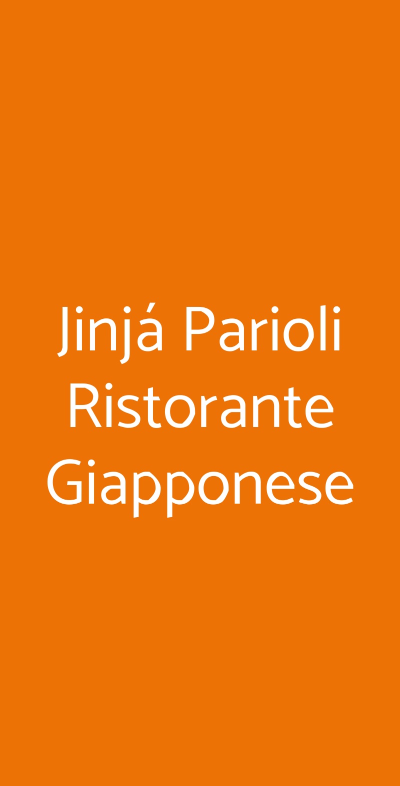Jinjá Parioli Ristorante Giapponese Roma menù 1 pagina