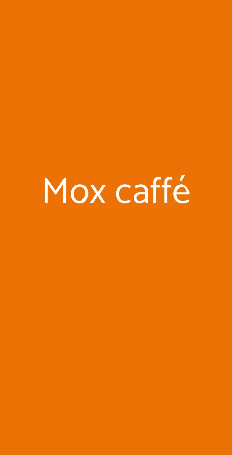 Mox caffé Roma menù 1 pagina