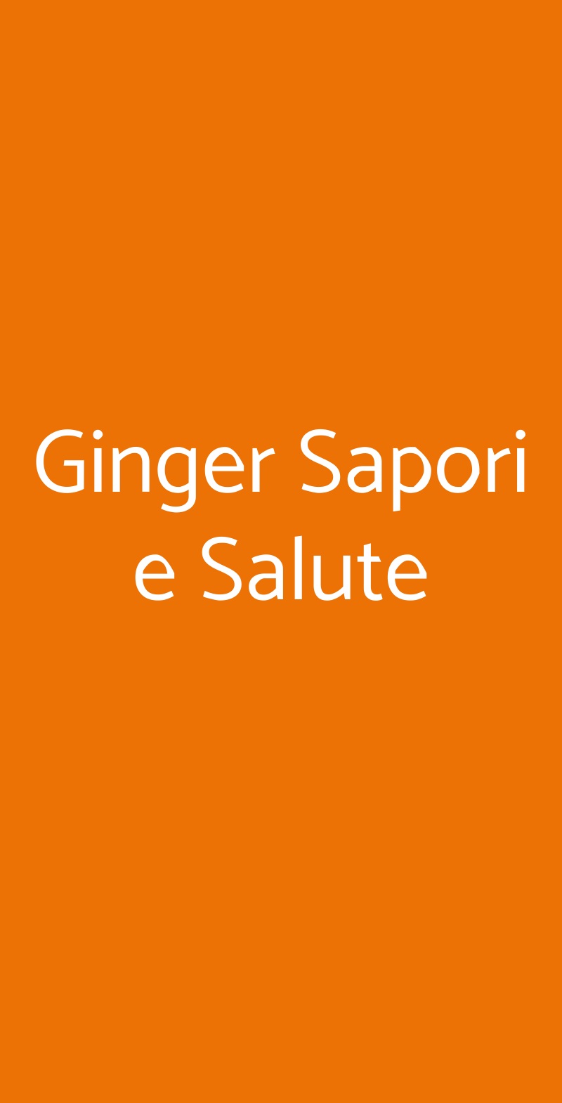 Ginger Sapori e Salute Roma menù 1 pagina