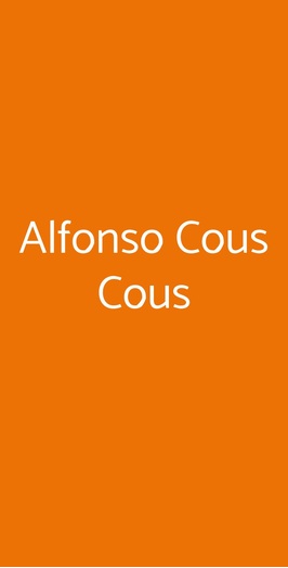 Alfonso Cous Cous, Roma