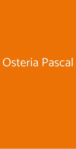 Osteria Pascal, Roma