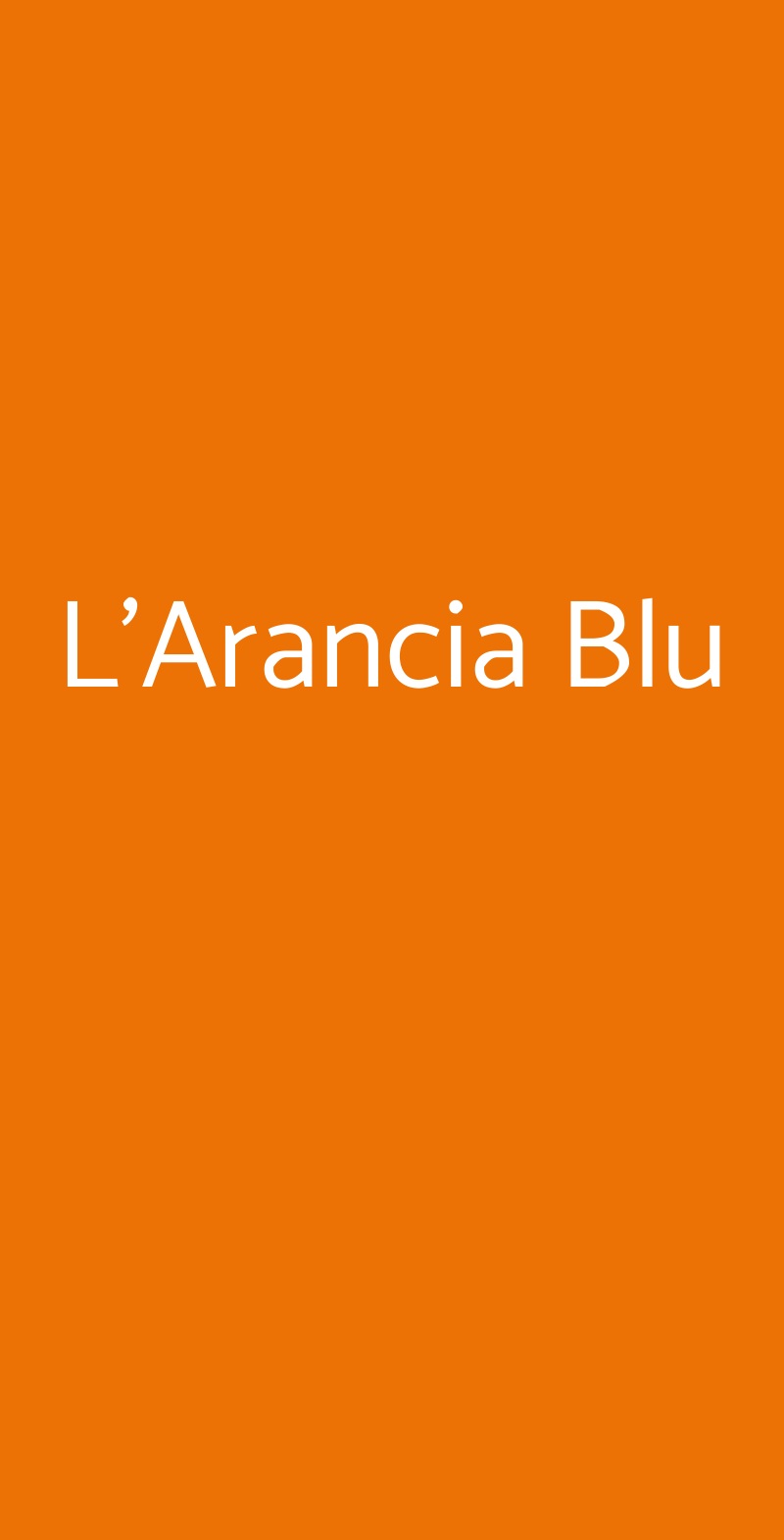 L'Arancia Blu Roma menù 1 pagina