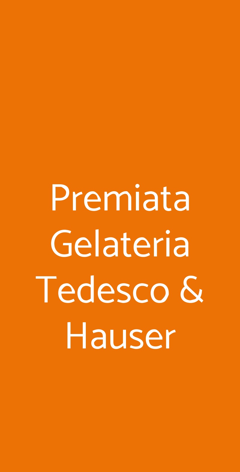 Premiata Gelateria Tedesco & Hauser Roma menù 1 pagina