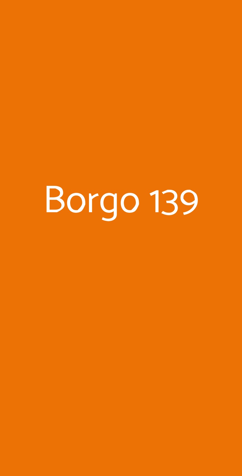 Borgo 139 Roma menù 1 pagina