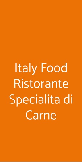 Italy Food Ristorante Specialita Di Carne, Roma