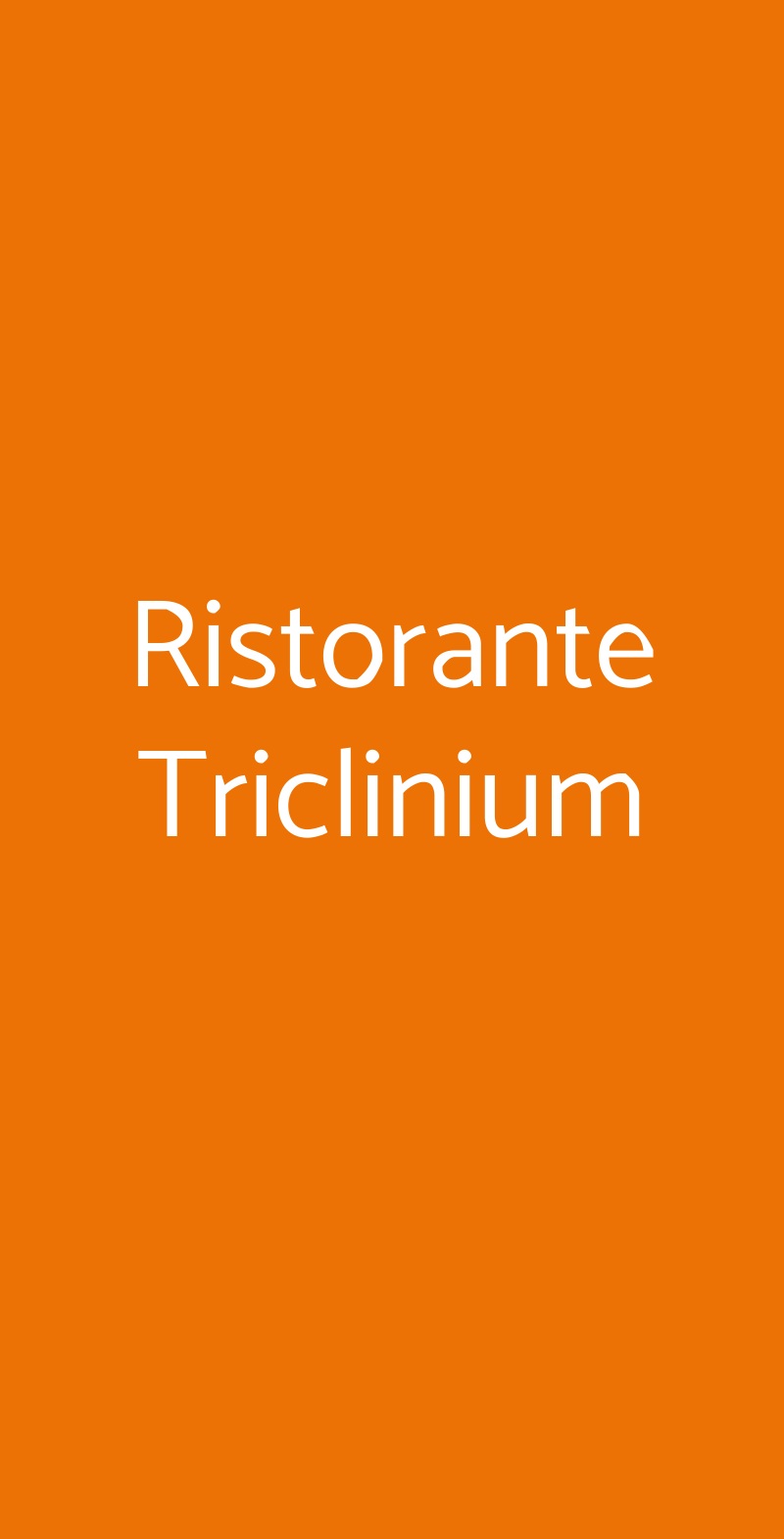 Ristorante Triclinium Grottaferrata menù 1 pagina