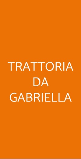 Trattoria Da Gabriella, Tivoli