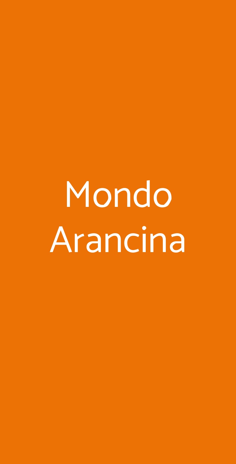 Mondo Arancina Roma menù 1 pagina
