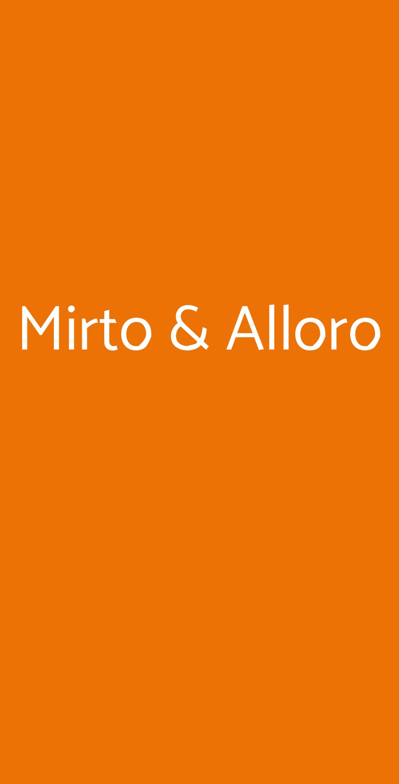 Mirto & Alloro Roma menù 1 pagina