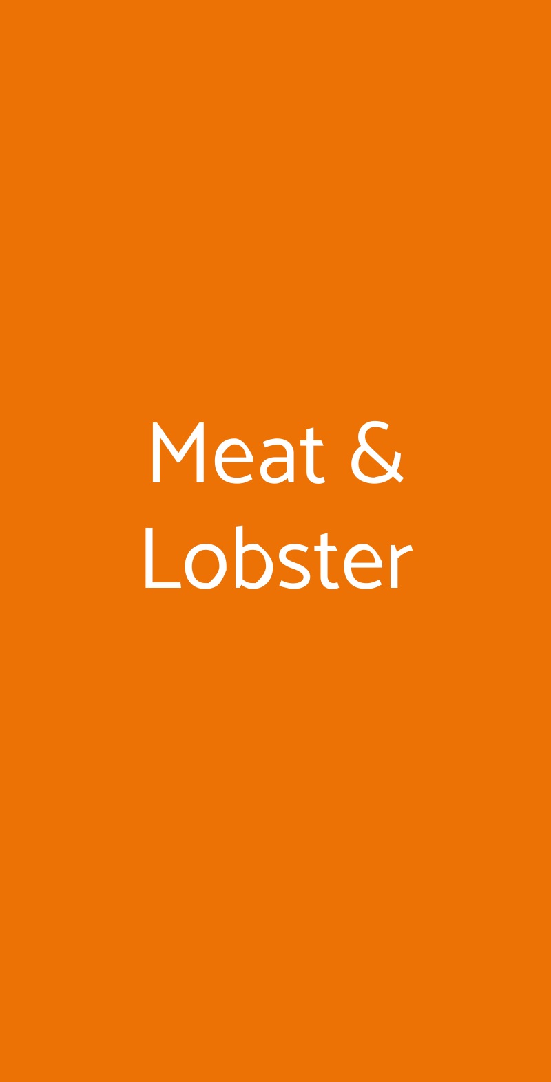 Meat & Lobster Roma menù 1 pagina