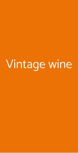 Vintage Wine, Genazzano