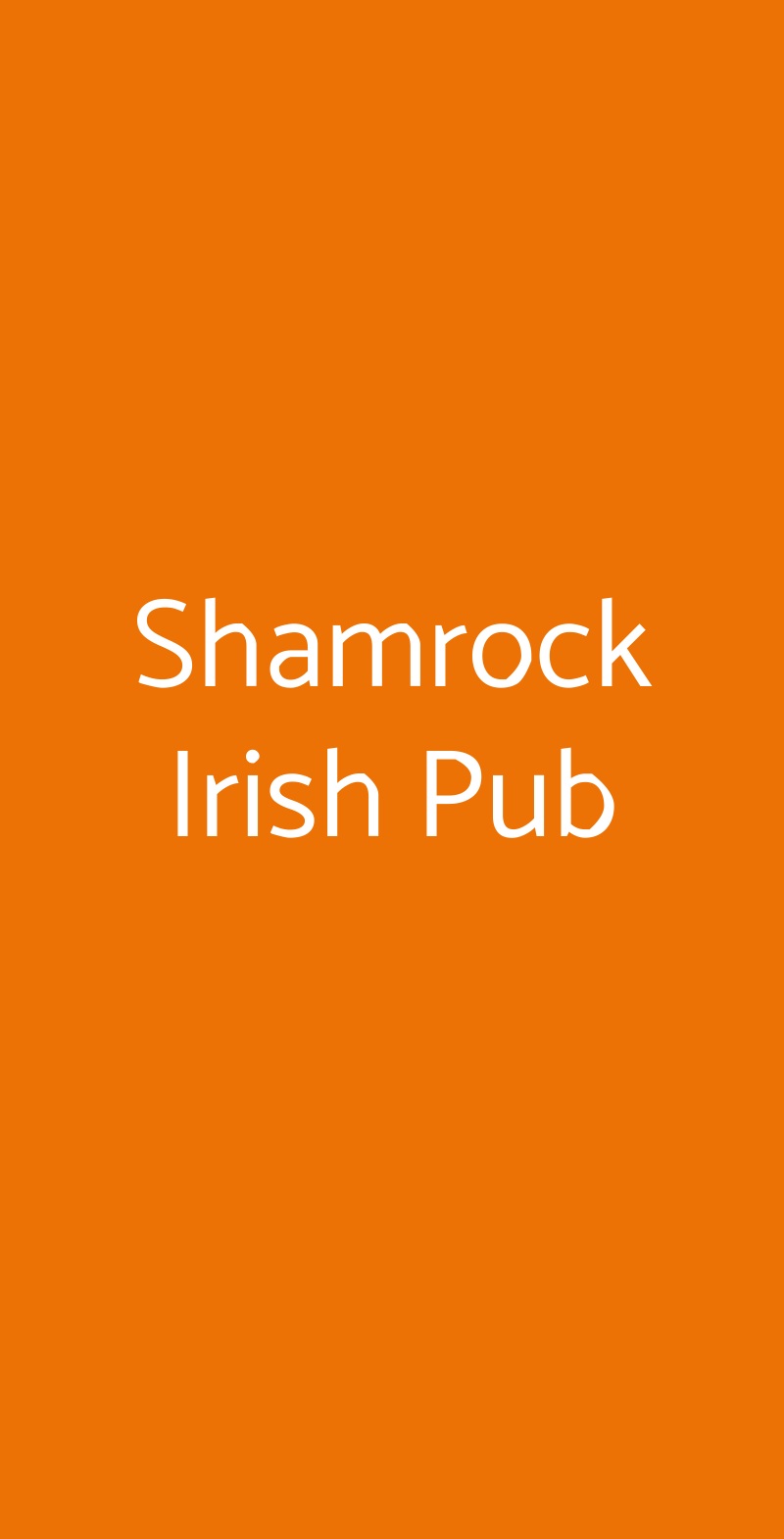 Shamrock Irish Pub Roma menù 1 pagina
