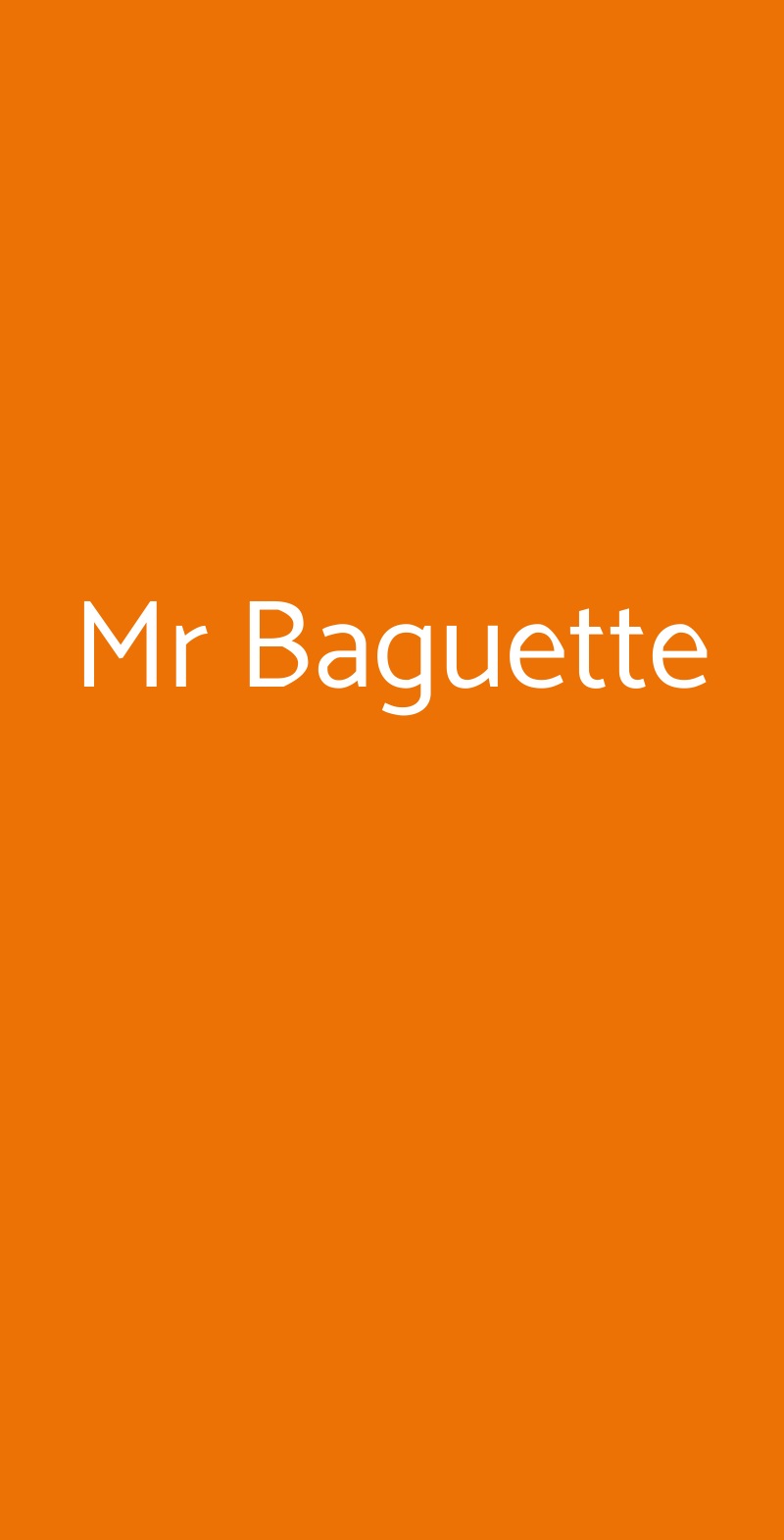 Mr Baguette Roma menù 1 pagina