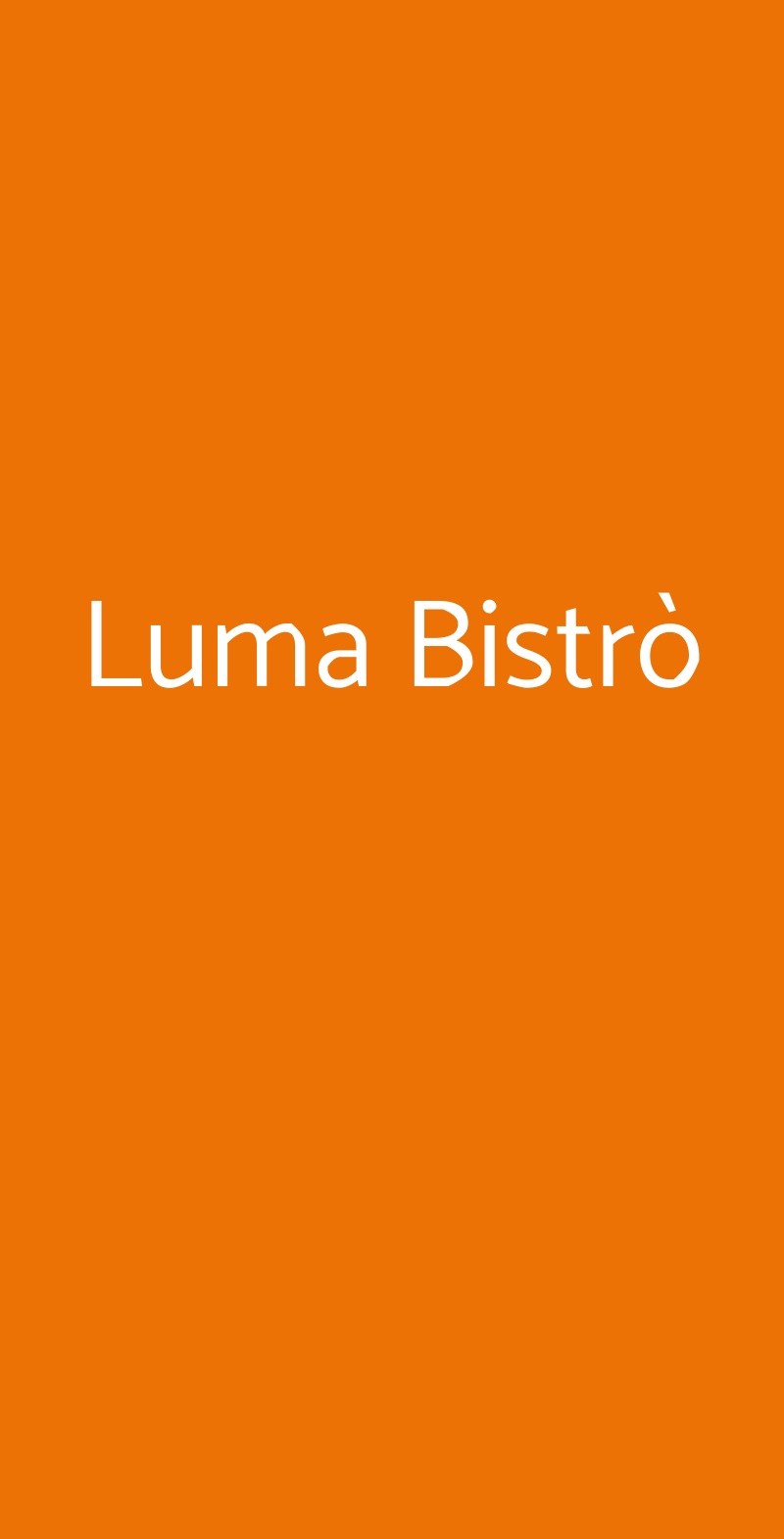 Luma Bistrò Roma menù 1 pagina