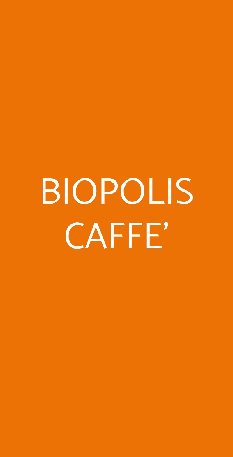 BIOPOLIS CAFFE' Roma menù 1 pagina