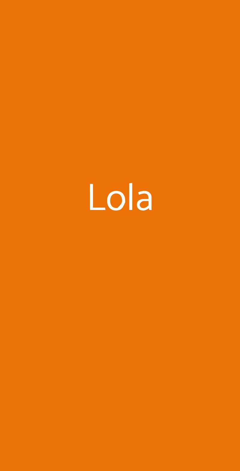 Lola Roma menù 1 pagina