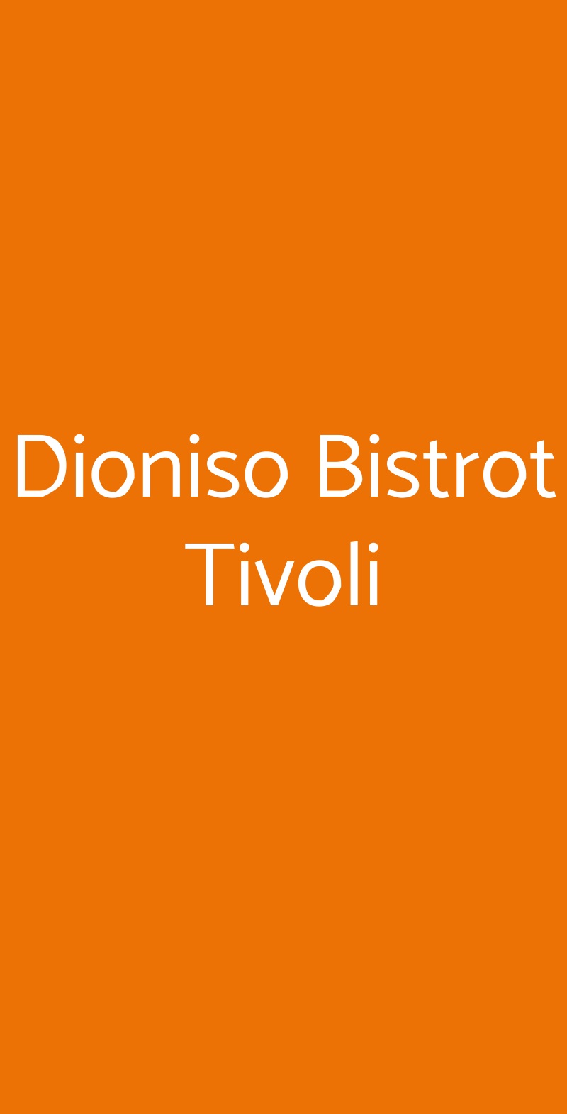 Dioniso Bistrot Tivoli Tivoli menù 1 pagina