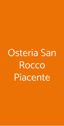 Osteria San Rocco Piacente, Frascati