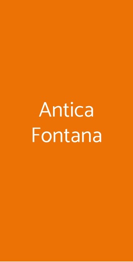 Antica Fontana, Grottaferrata
