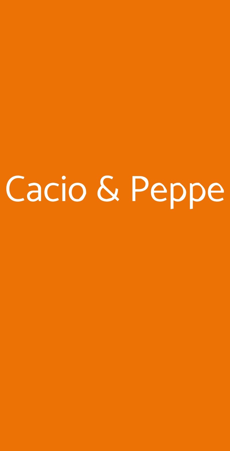 Cacio & Peppe Roma menù 1 pagina