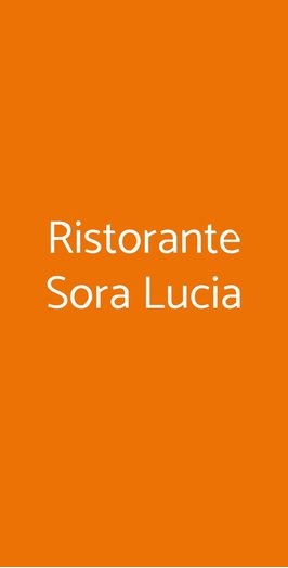Ristorante Sora Lucia, Roma