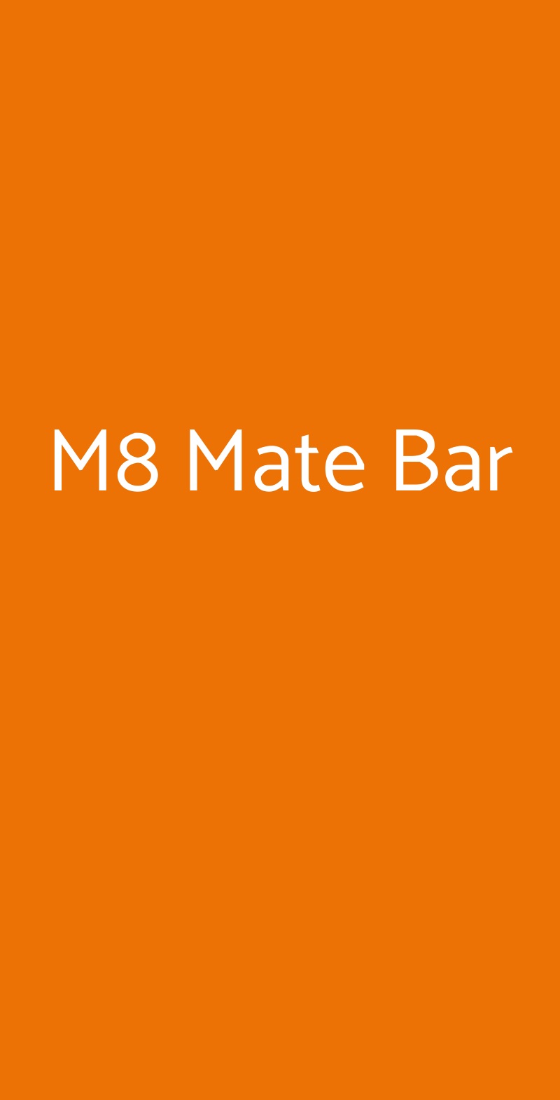 M8 Mate Bar Roma menù 1 pagina