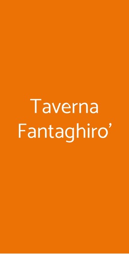 Taverna Fantaghiro', Castel Sant'Elia