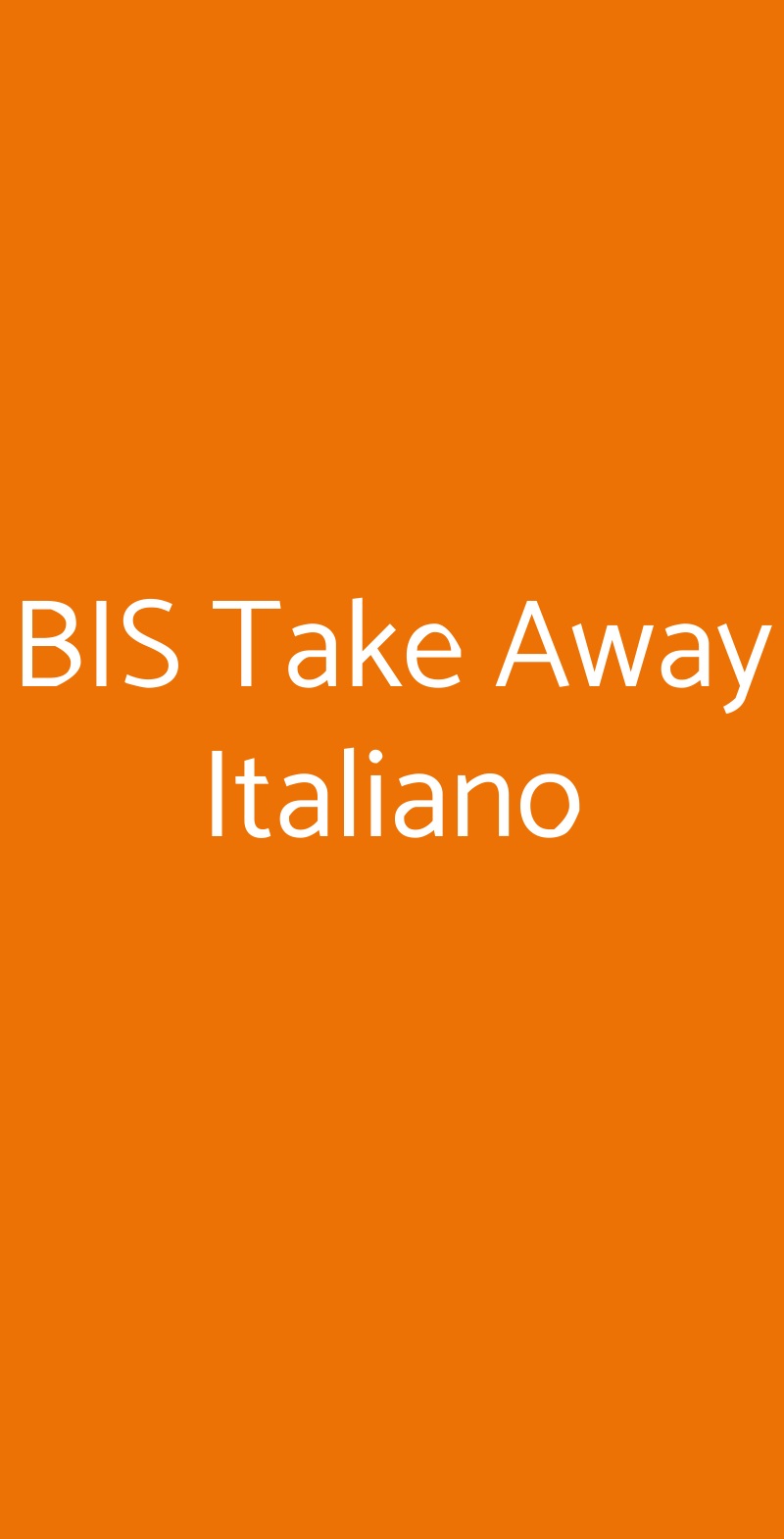 BIS Take Away Italiano Roma menù 1 pagina