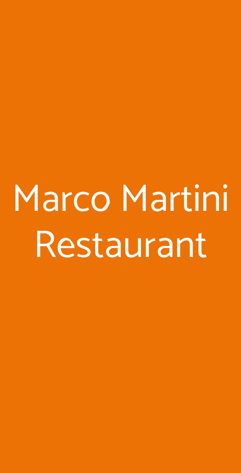 Marco Martini Restaurant Roma menù 1 pagina
