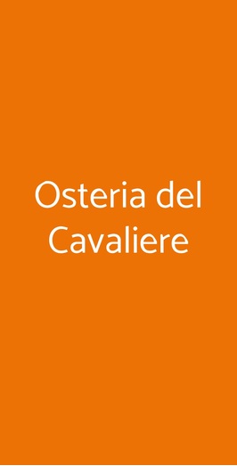 Osteria Del Cavaliere, Marino
