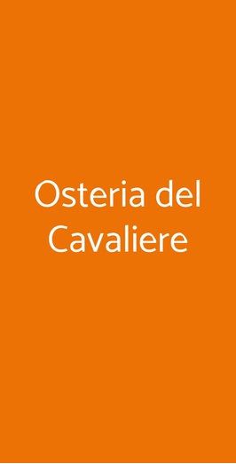 Osteria Del Cavaliere