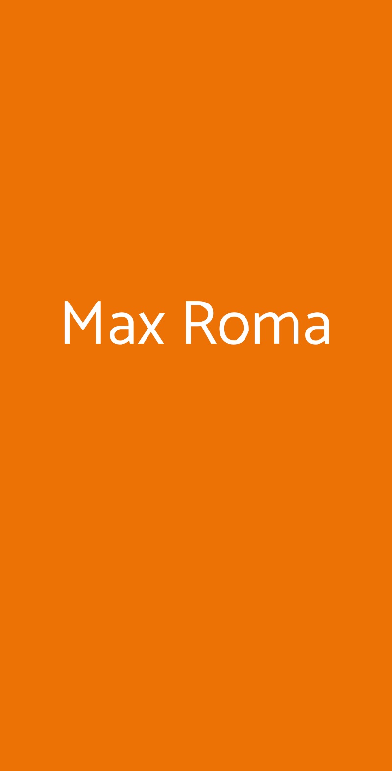 Max Roma Roma menù 1 pagina
