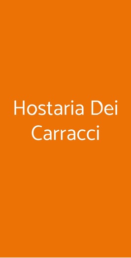 Hostaria Dei Carracci, Roma