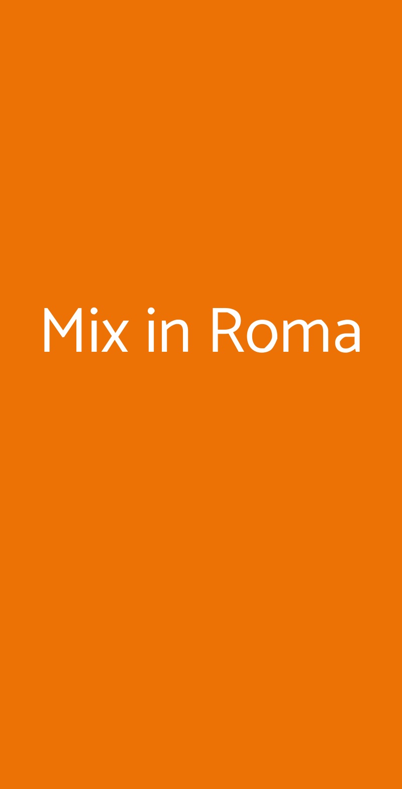 Mix in Roma Roma menù 1 pagina