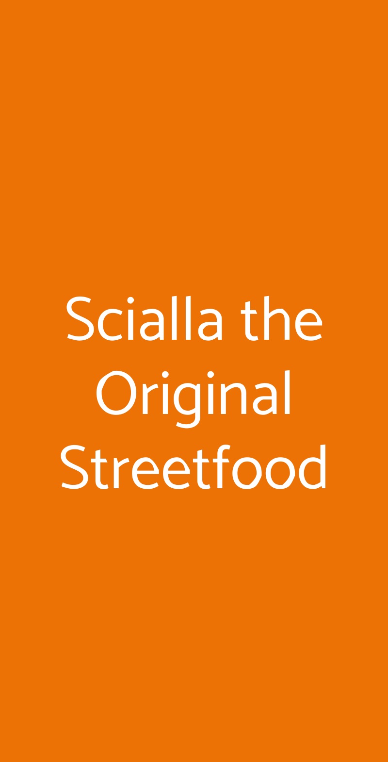Scialla the Original Streetfood Roma menù 1 pagina