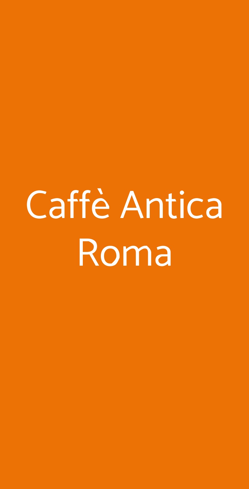 Caffè Antica Roma Roma menù 1 pagina