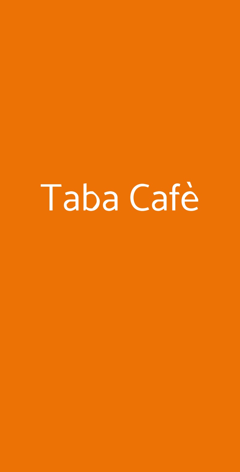 Taba Cafè Roma menù 1 pagina