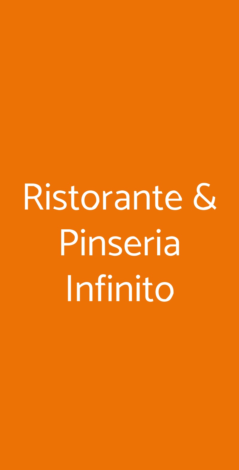 Ristorante & Pinseria Infinito Roma menù 1 pagina