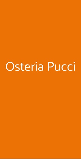 Osteria Pucci, Roma