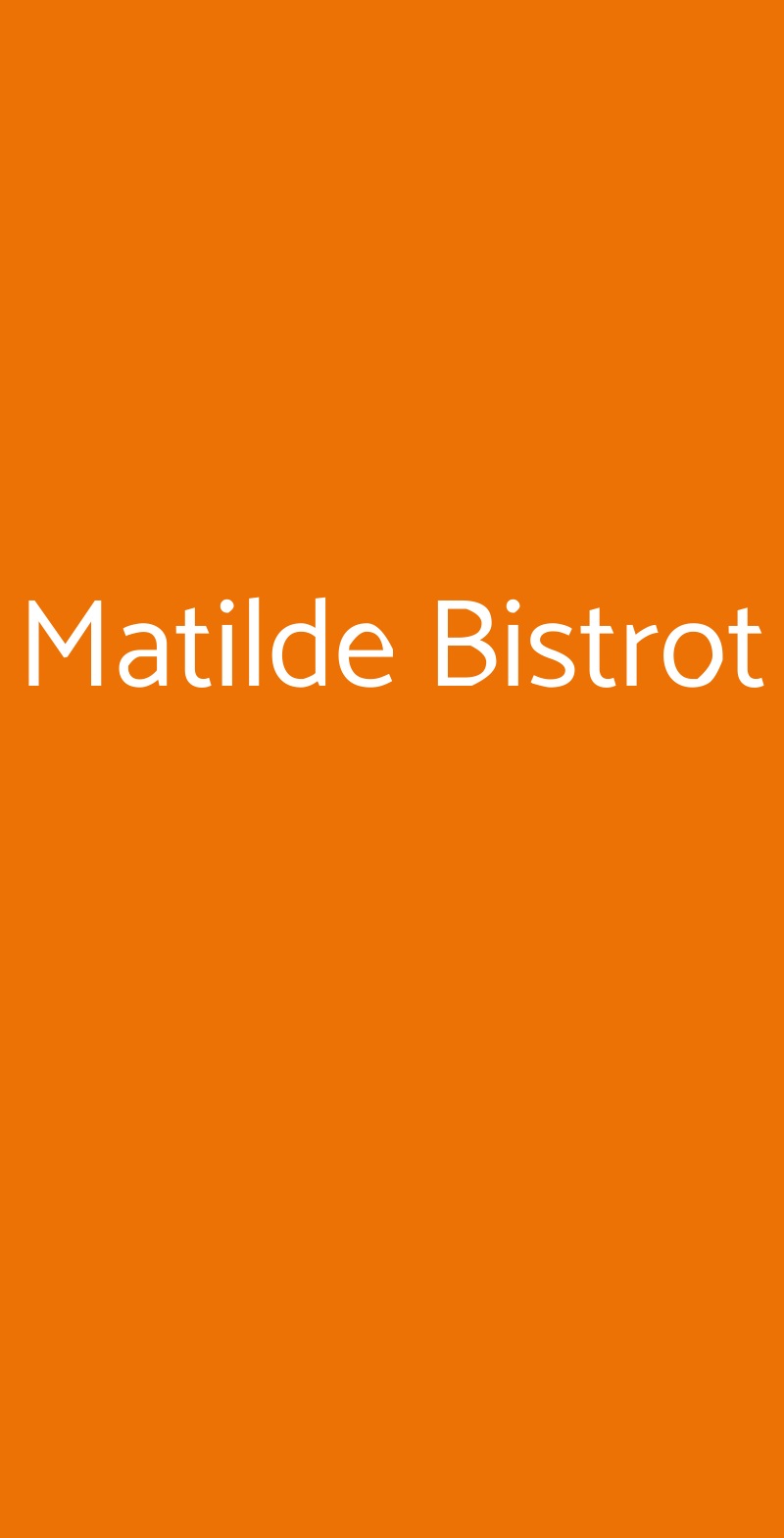 Matilde Bistrot Roma menù 1 pagina