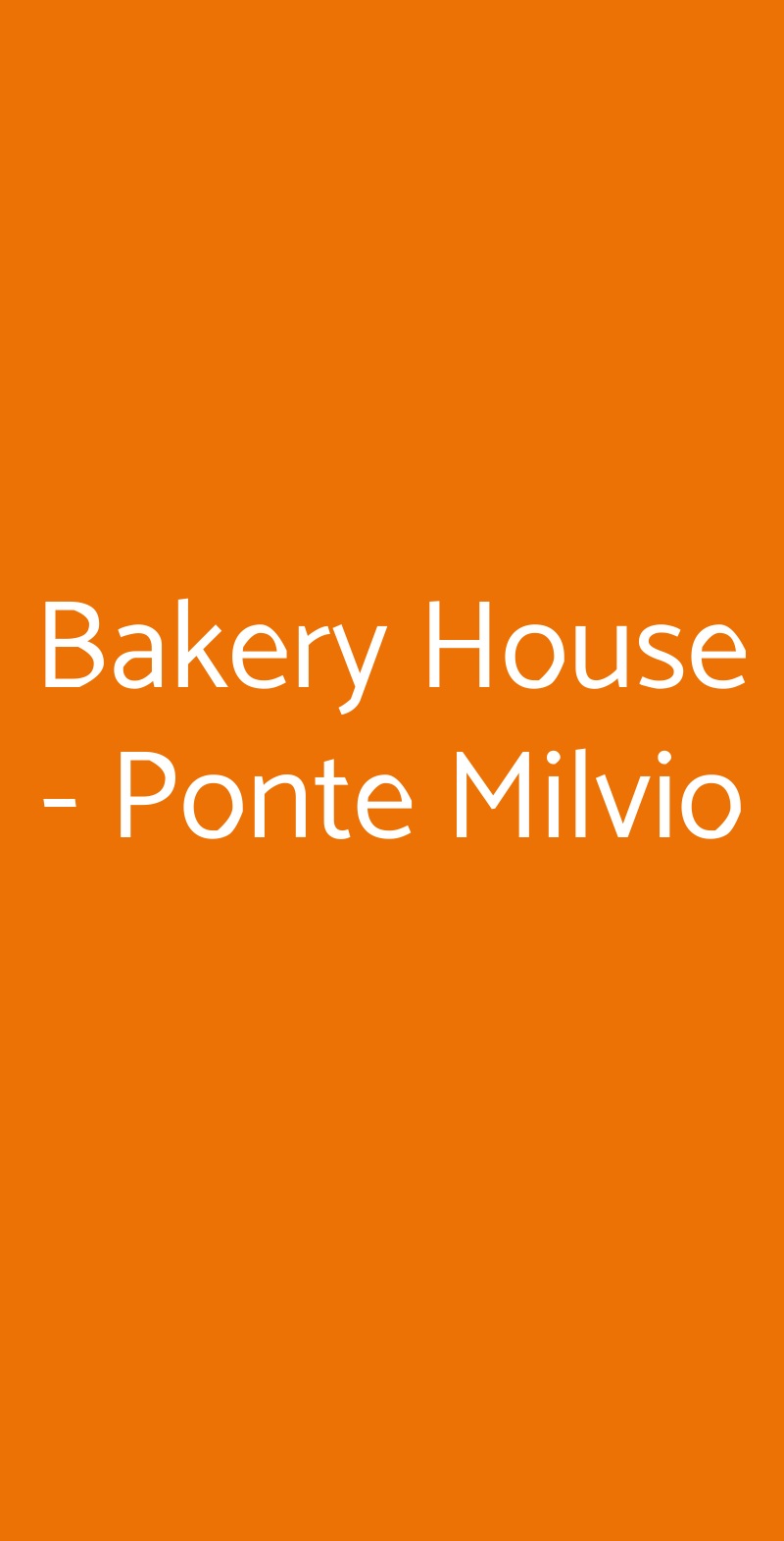 Bakery House - Ponte Milvio Roma menù 1 pagina
